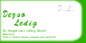 dezso ledig business card