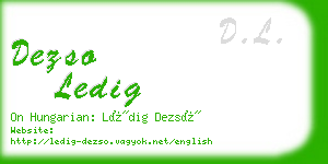 dezso ledig business card